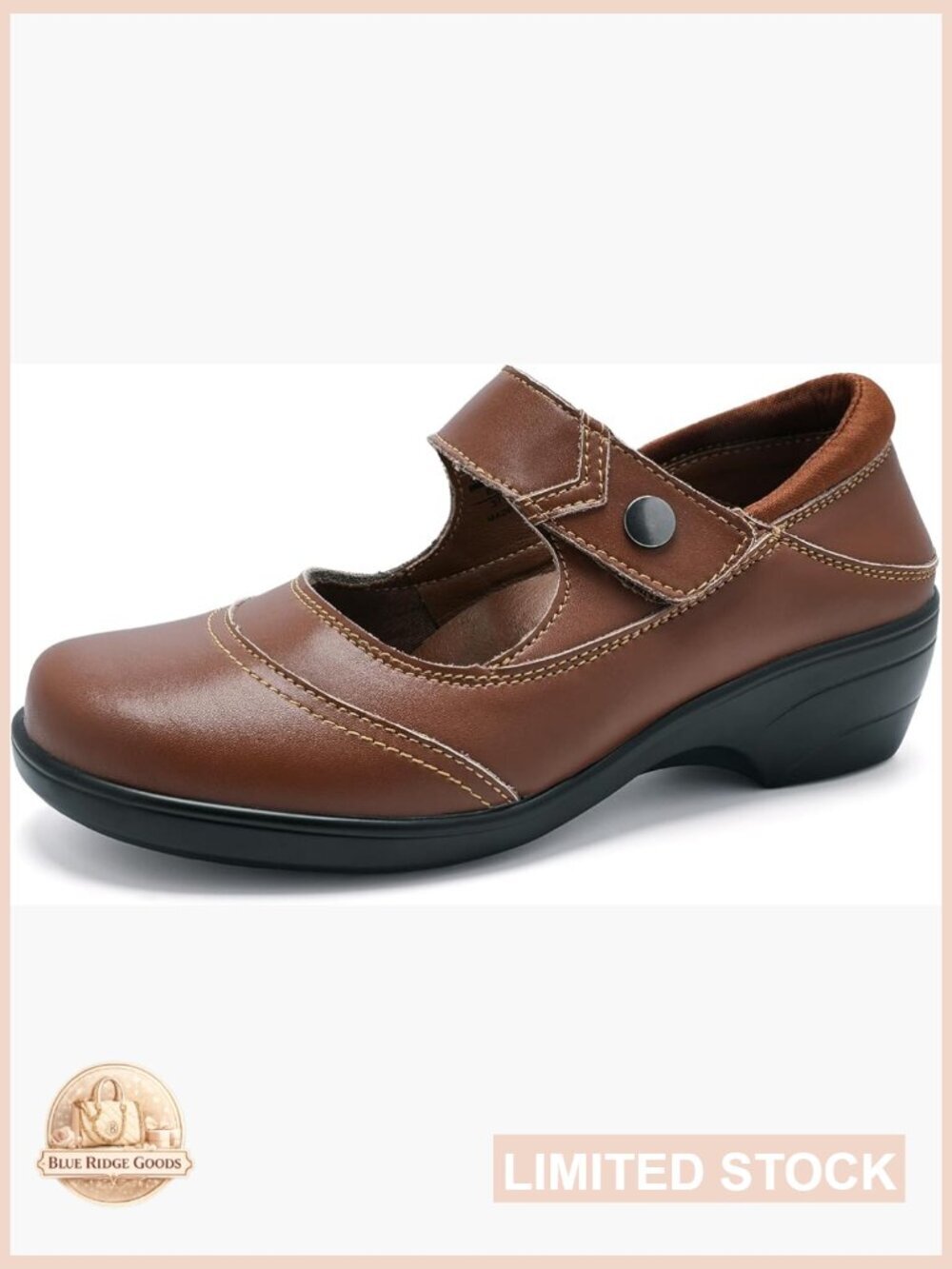 Mary Janes for Women Arch Support Round Toe Ankle Strap Pumps Memory Foam